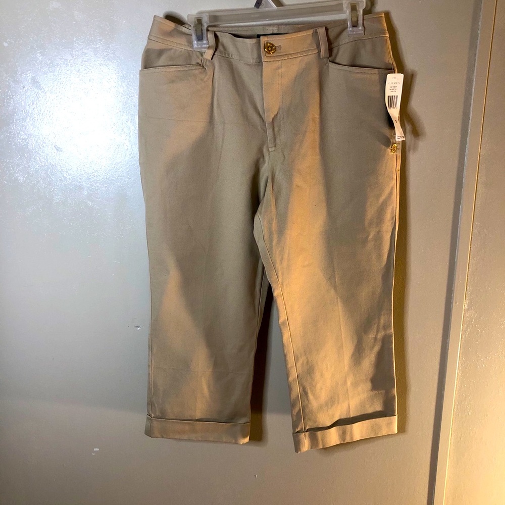 NWT Ralph Lauren Women Capri cropped,Tan/Khaki